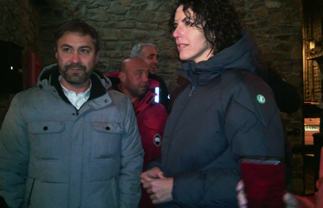 Maria Alaminos i David Rios, a la porta del Centre Cultural la Valireta, ahir.