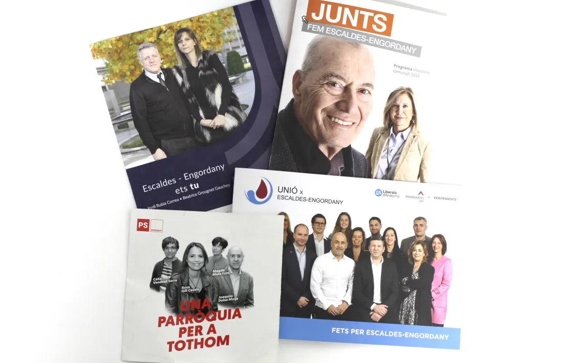 Els programes dels diferents partits que es presenten a Escaldes.