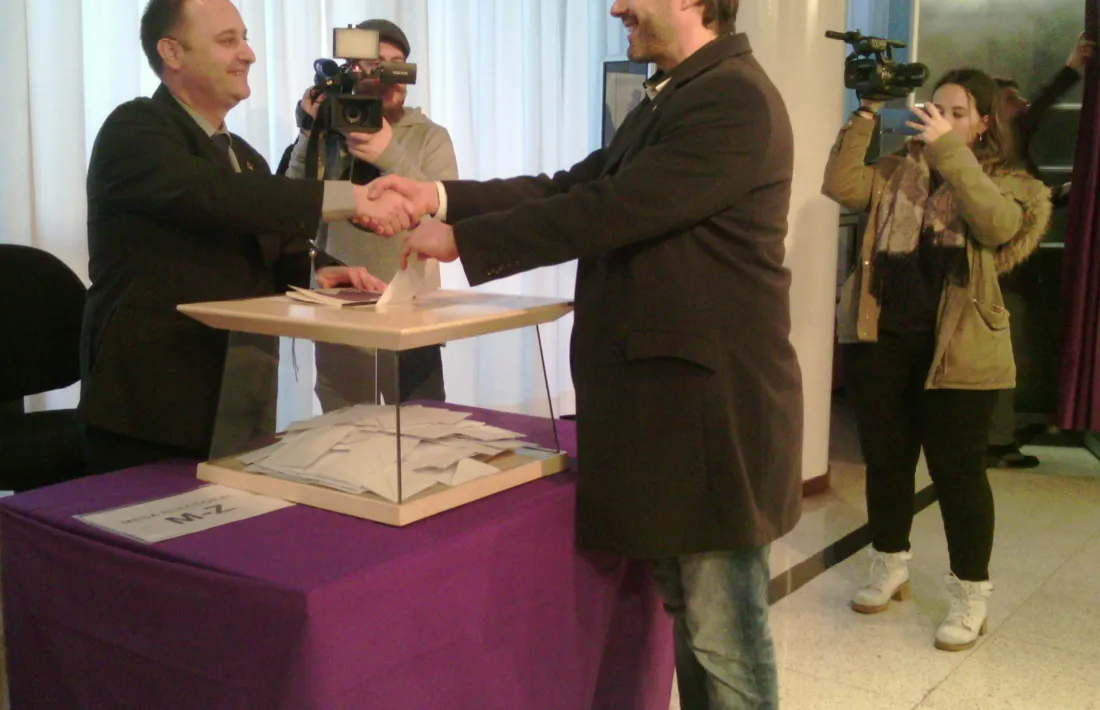 David Rios del PS+I, votant aquest matí.