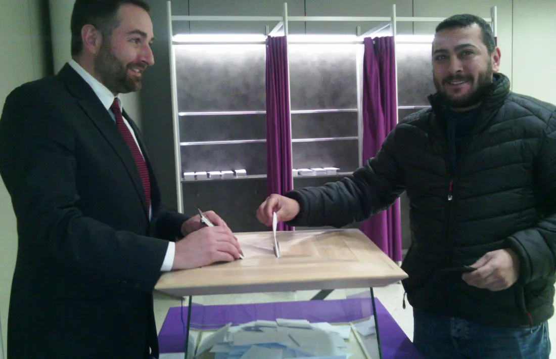 Santiago González de Terceravia, votant aquest matí.