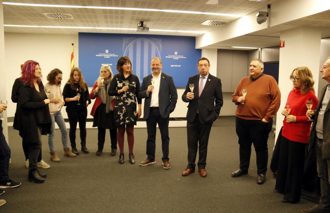 El delegat del Govern català a Lleida, Ramon Farré, amb periodistes.