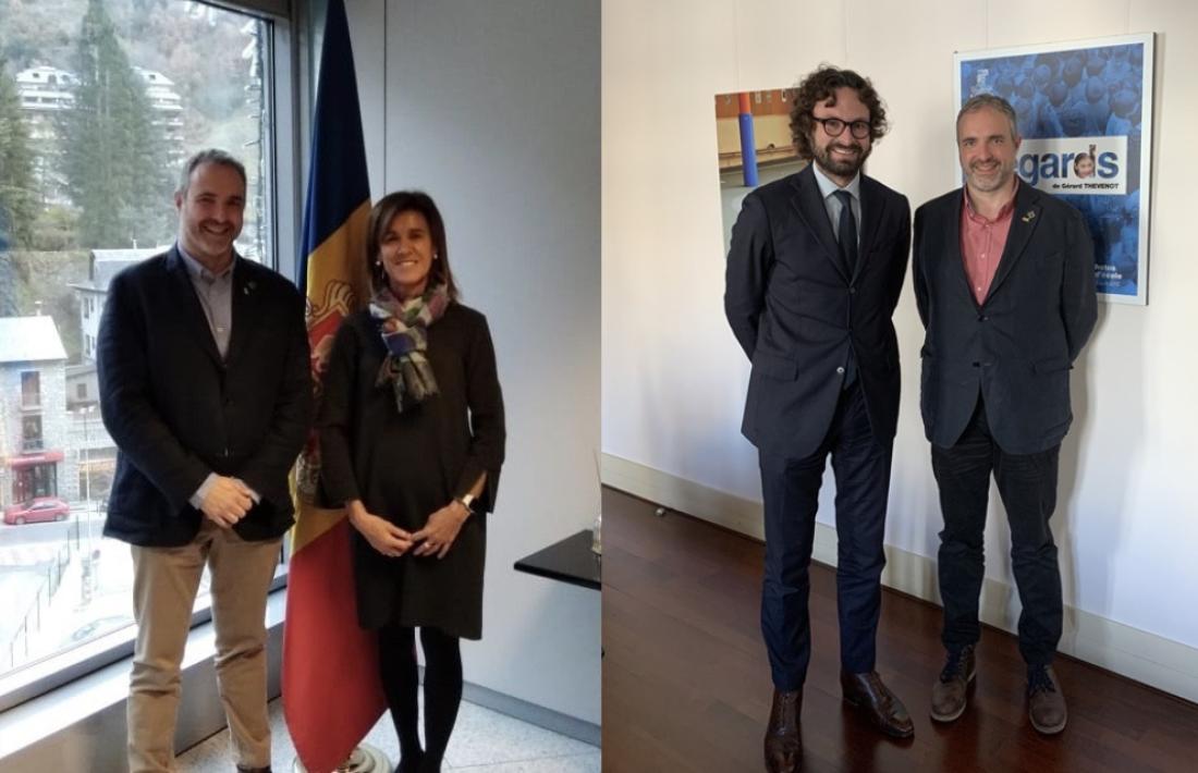 Jordi Fàbrega amb Ester Vilarrubla i amb Ciryl Piquemal, respectivament.