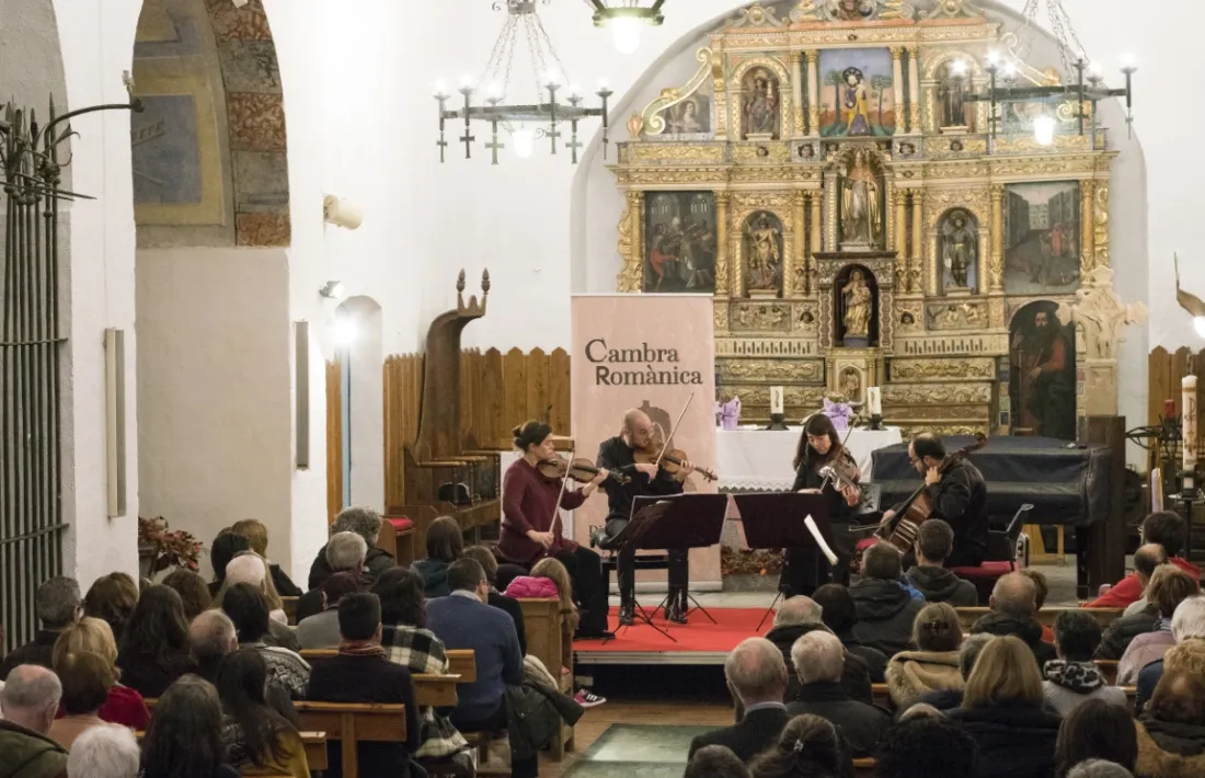 El Cosmos Quartet, en acció a Sant Serni de Canillo.