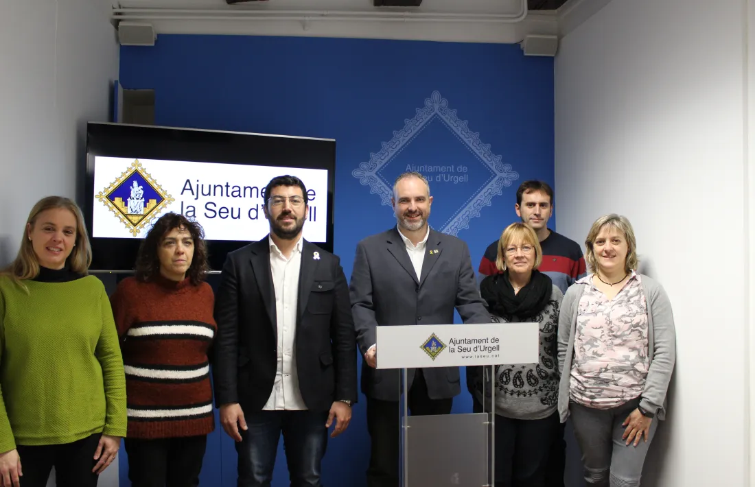 L'equip municipal en la presentació dels pressupostos per a l'any vinent.