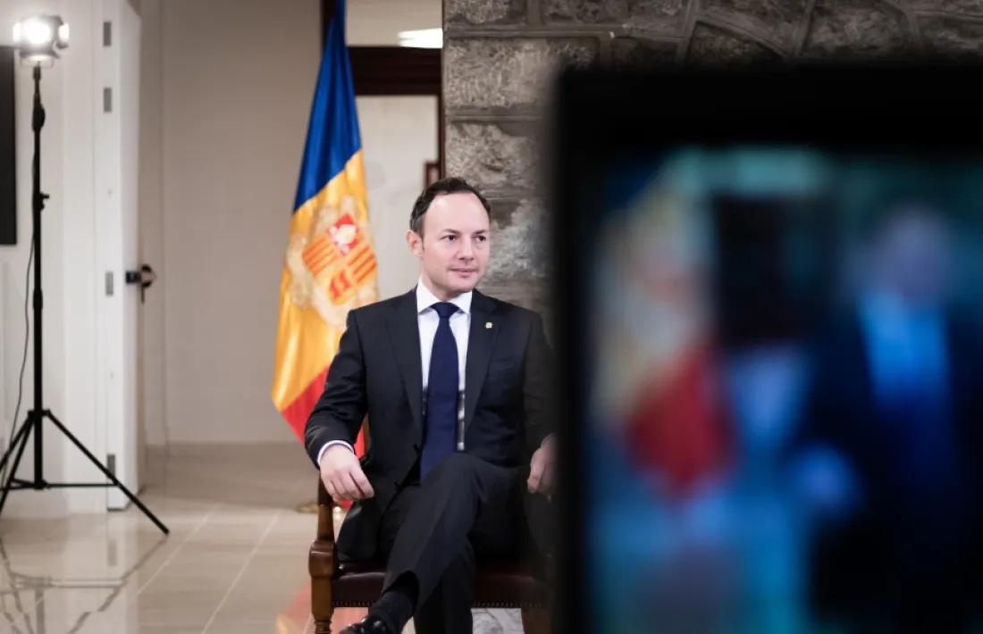 El cap de Govern, Xavier Espot, durant el tradicional missatge de Cap d’Any.