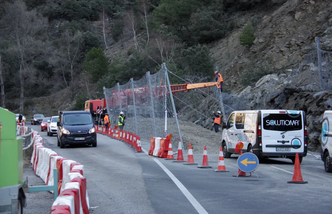 La C-13, a l’indret on va tenir lloc l’esllavissada.