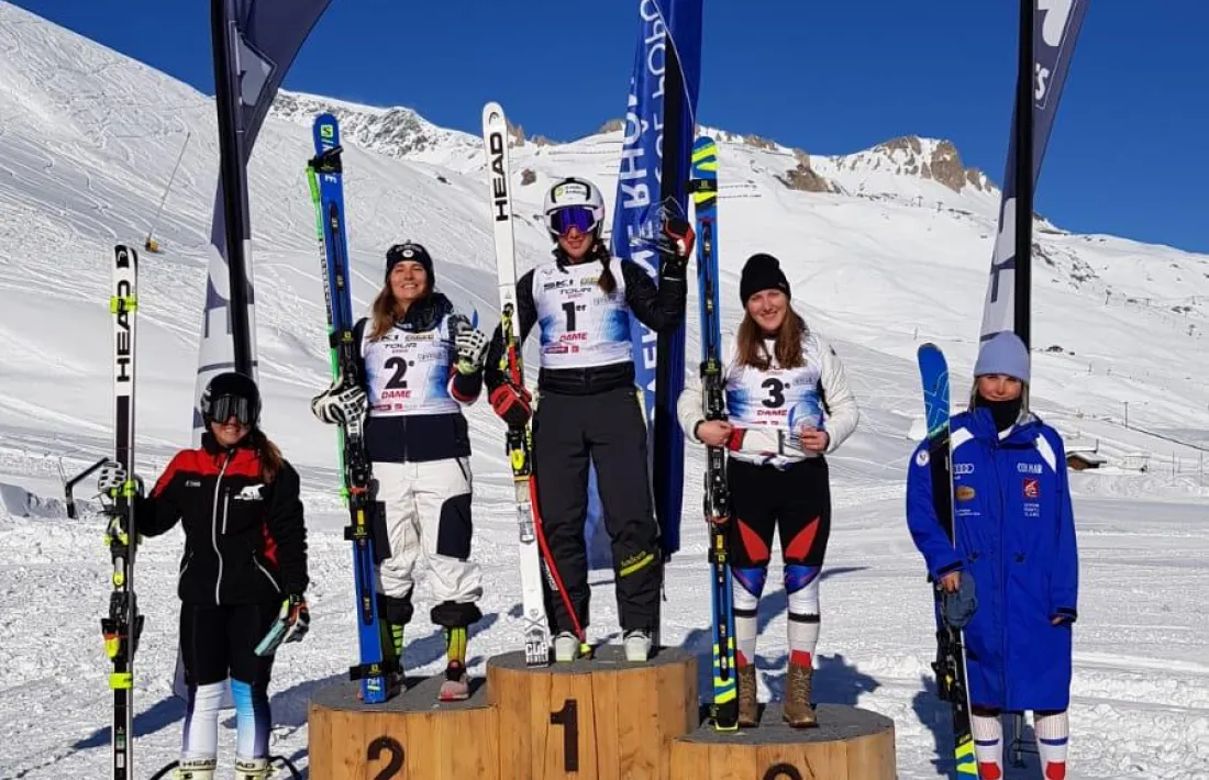 Cande Moreno al podi de Tignes.