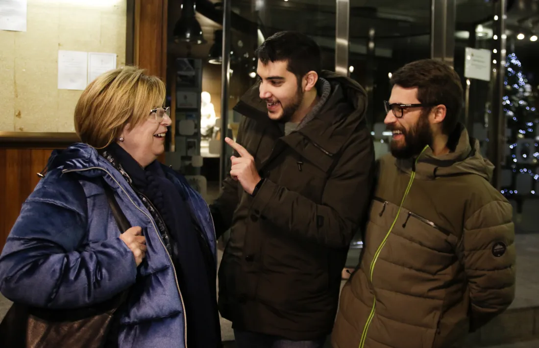 Carmona, Baró i de Melo, ahir, davant de Casa Comuna.
