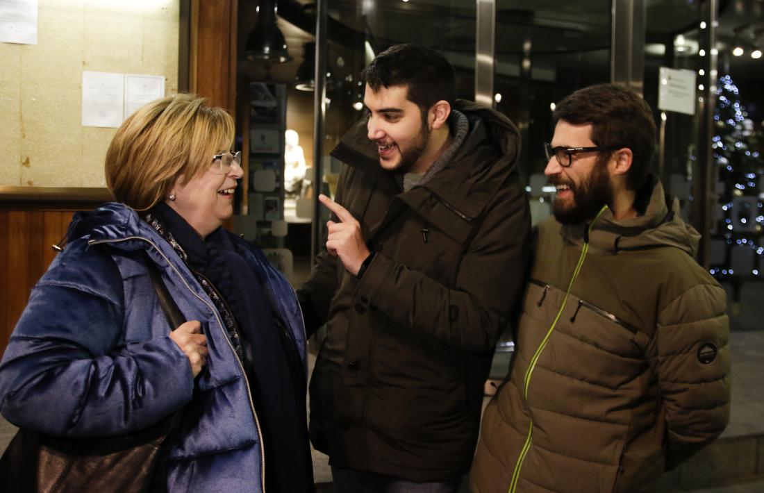 Carmona, Baró i de Melo, ahir, davant de Casa Comuna.
