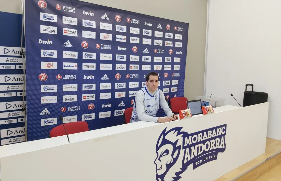 El capità Guille Colom va comparèixer ahir per valorar el partit contra el Tofas Bursa d’aquest vespre.