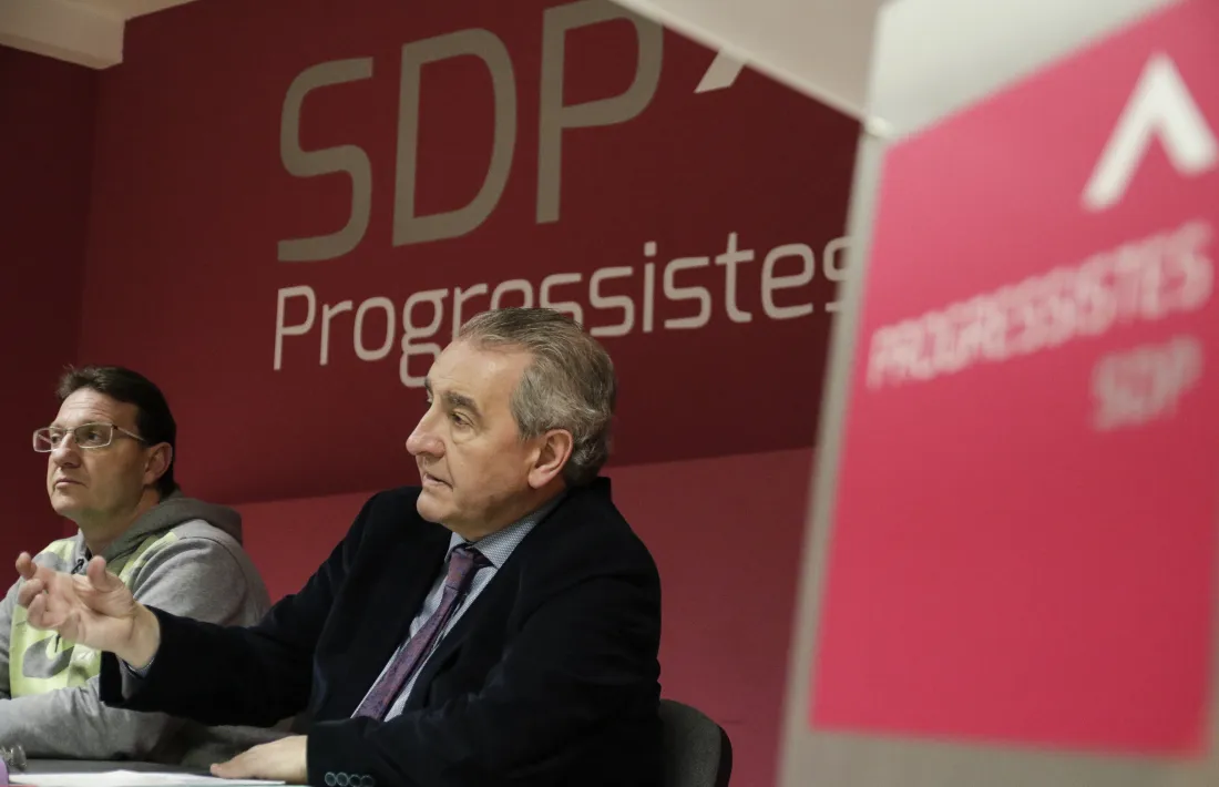 Jaume Bartumeu i Josep Lluís Donsion, en la roda de premsa d’ahir a la tarda.