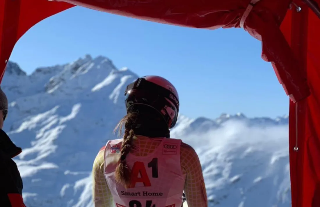 ‘Cande’ Moreno va competir ahir a St. Anton en el segon descens de Copa d’Europa.