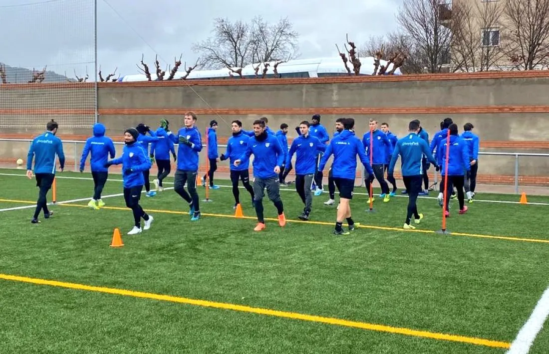 L’FC Andorra es va entrenar a Ponts per la neu acumulada a Prada de Moles.