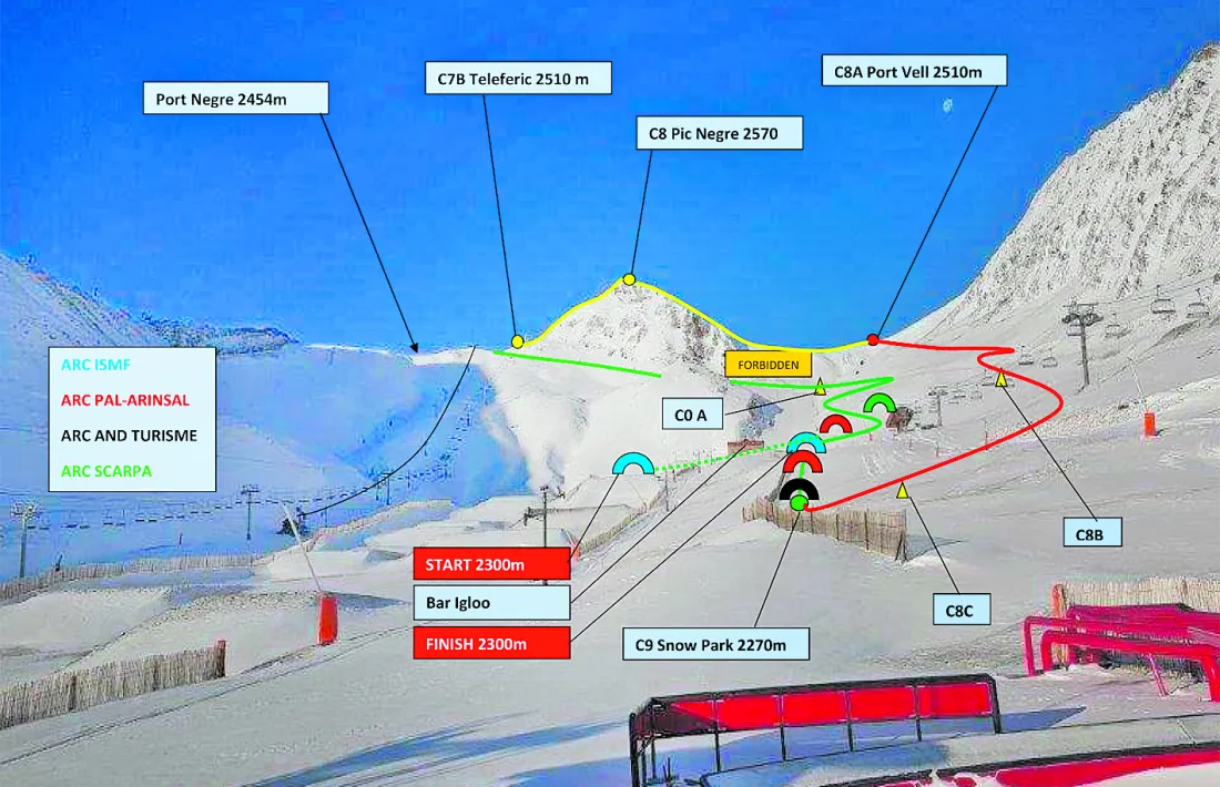 Recorregut de la prova individual de la Comapedrosa World Cup.
