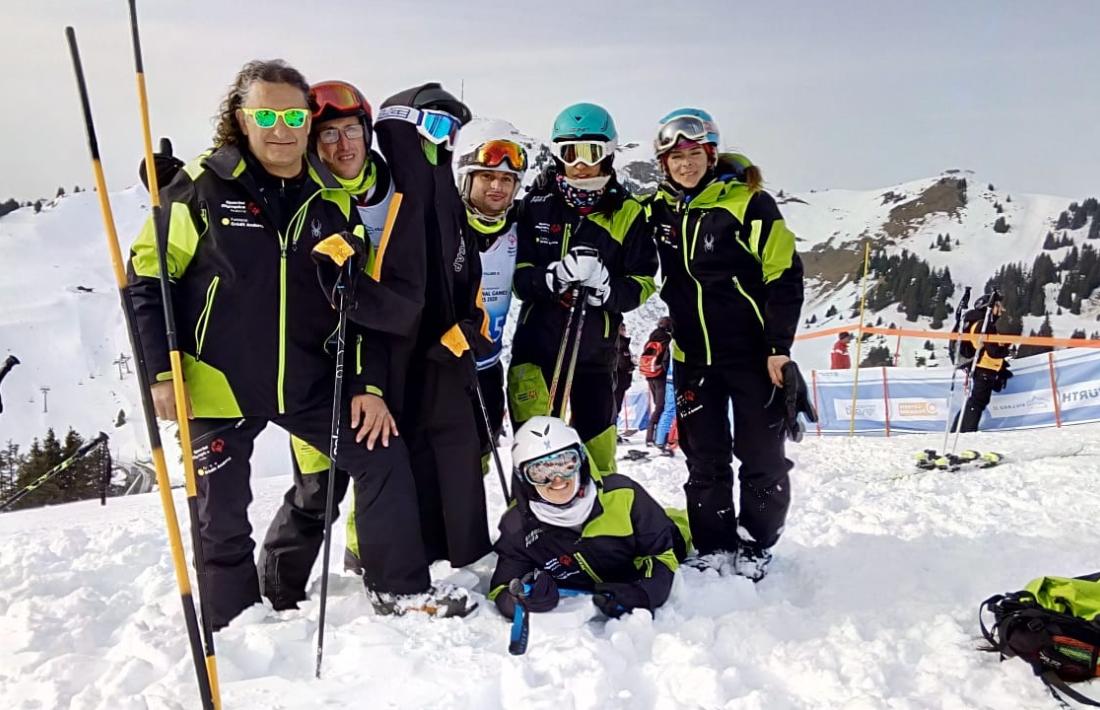L'equip d'esquí alpí d'Special Olympics Andorra desplaçat a Suïssa.