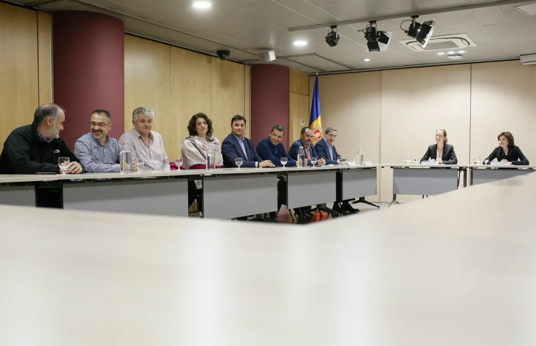 Un instant de la trobada d'aquesta tarda.