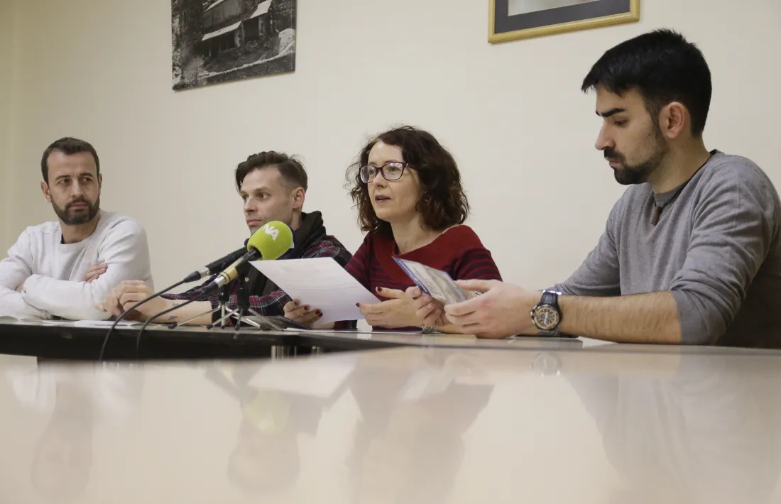 Salvat, Murias, Farrero i Tudó en la presentació de la campanya, ahir.