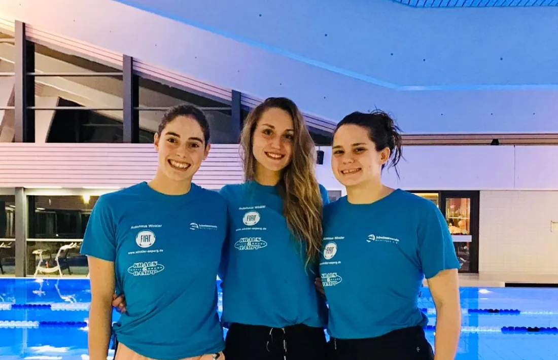 Nàdia Tudó, la primera per l’esquerra, va tornar a destacar amb l’SV Waiblingen.