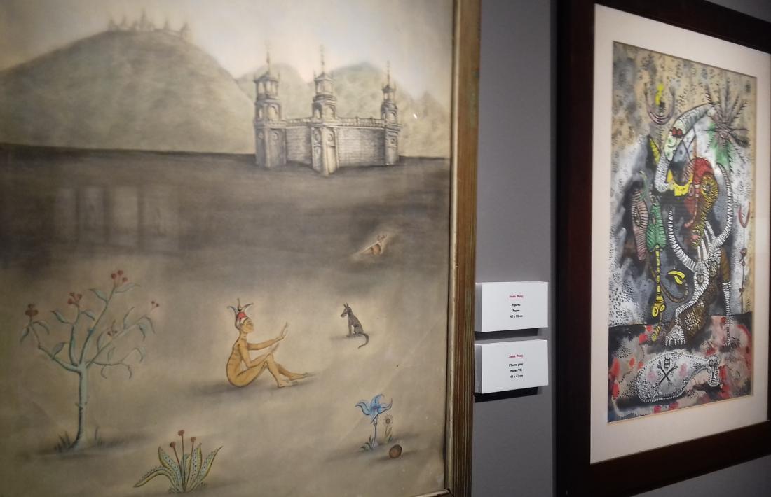 Dues obres de Joan Ponç que formen part de la col·lecció d’Obiols, junt amb d’altres de Tàpies, Miró, Dalí, Viliella, Zhus i Perejaume.