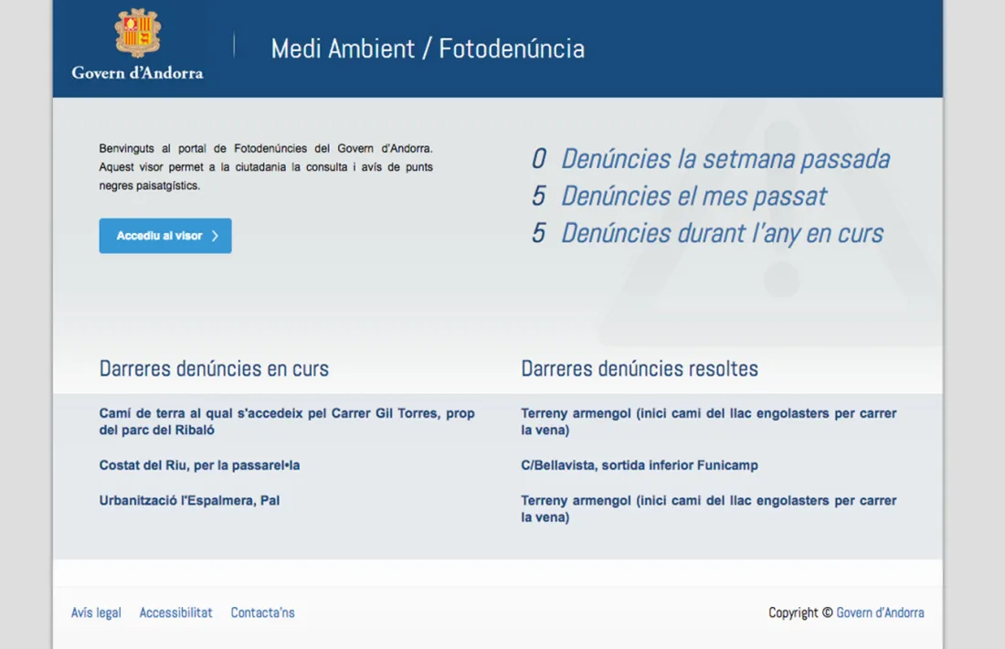 La plana web a través de la qual es poden gestionar fotodenúncies.