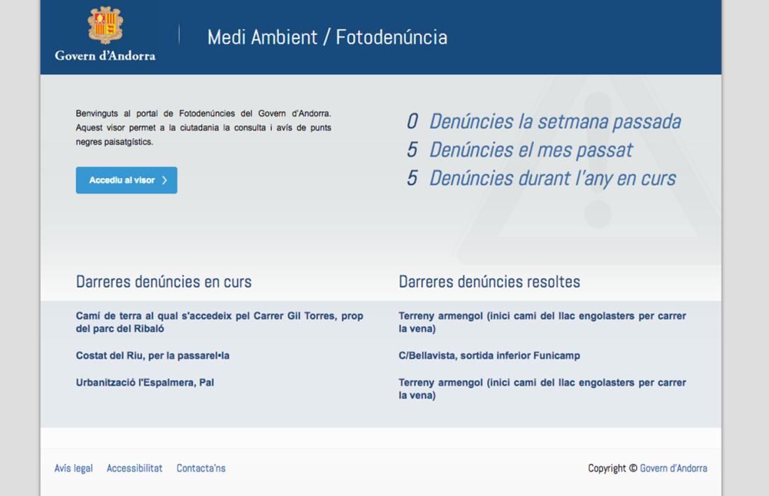 La plana web a través de la qual es poden gestionar fotodenúncies.