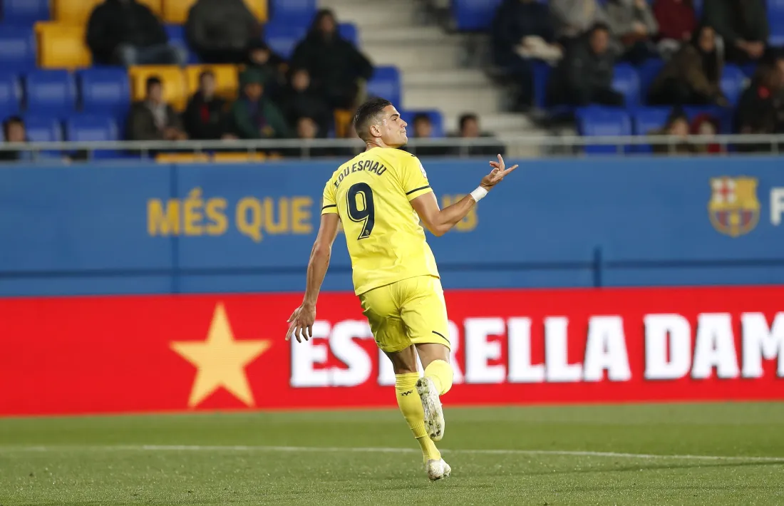 El davanter canari del Vila-real B Edu Espiau, un dels perills dels ‘groguets’.