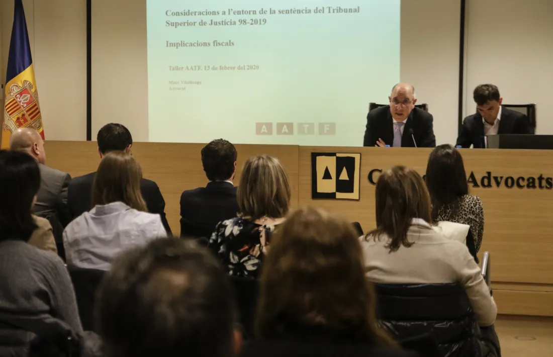 Un moment del taller sobre les amortitzacions fiscals que va impartir l’assessor Marc Vilallonga ahir.