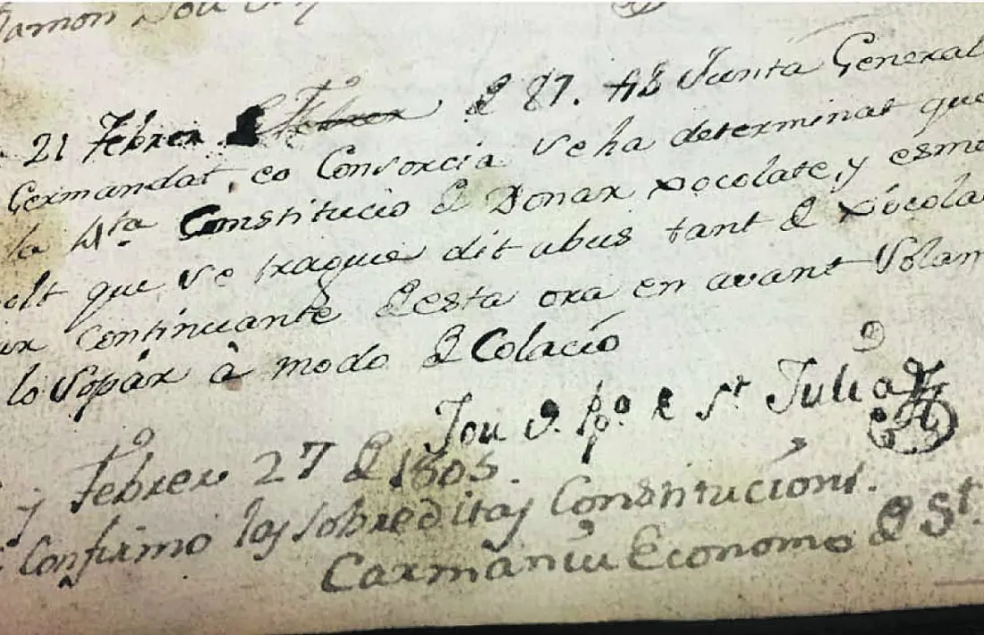 Anotació al llibre d’actes del Consell de Carnestoltes del 27 de febrer del 1787.