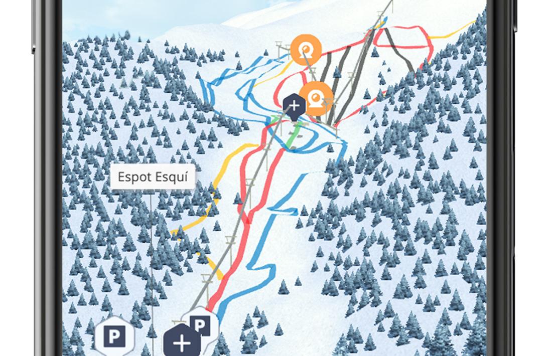 El mapa 3D de l’estació d’esquí d’Espot.