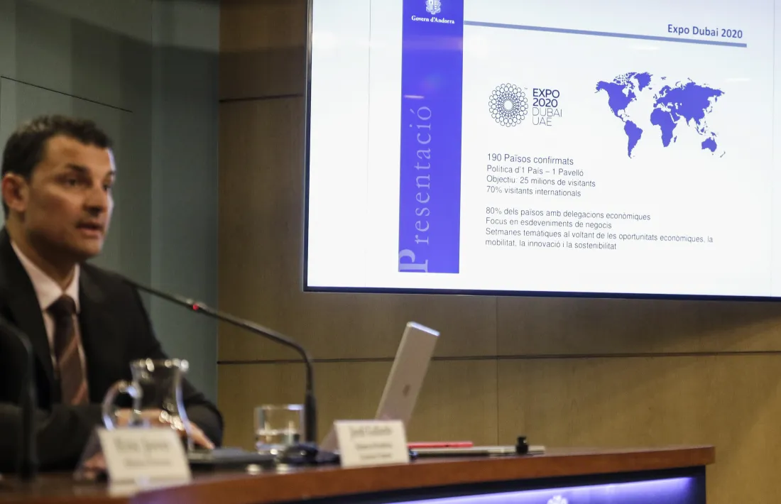 El ministre de Presidència, Economia i Empresa, Jordi Gallardo, va detallar ahir la participació andorrana a l’Exposició Universal.