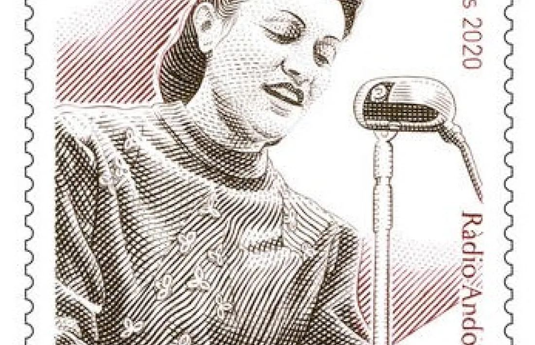 Segell de la Poste amb l’efígie de Victoria Zorzano, obra de la gravadora Sophie Beaujard.