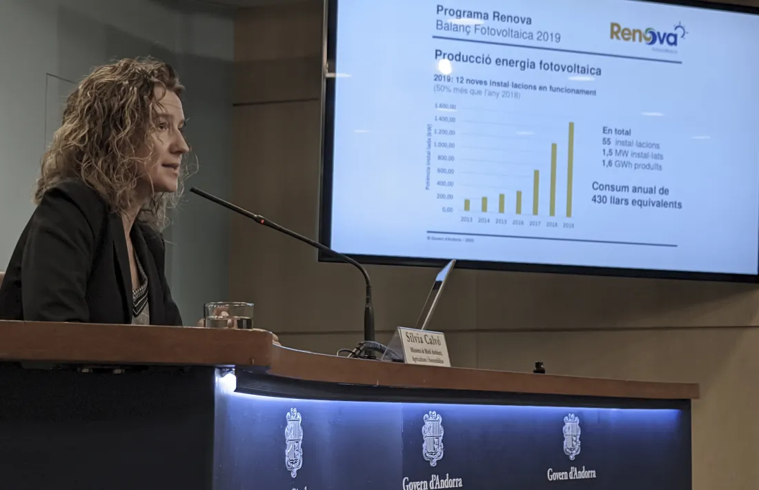  La ministra de Medi Ambient, Agricultura i Sostenibilitat, Sílvia Calvó, va presentar ahir la convocatòria del Renova 2020.