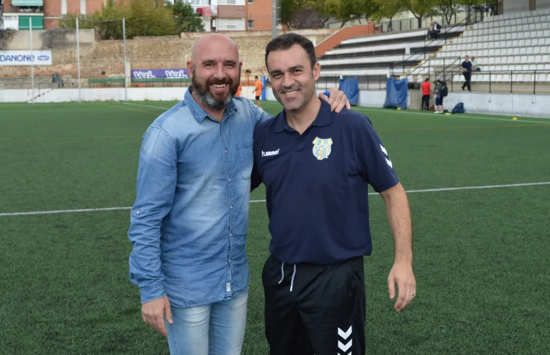Nacho Castro, a l’esquerra de la imatge, amb Vicenç Fernández, a Palamós.
