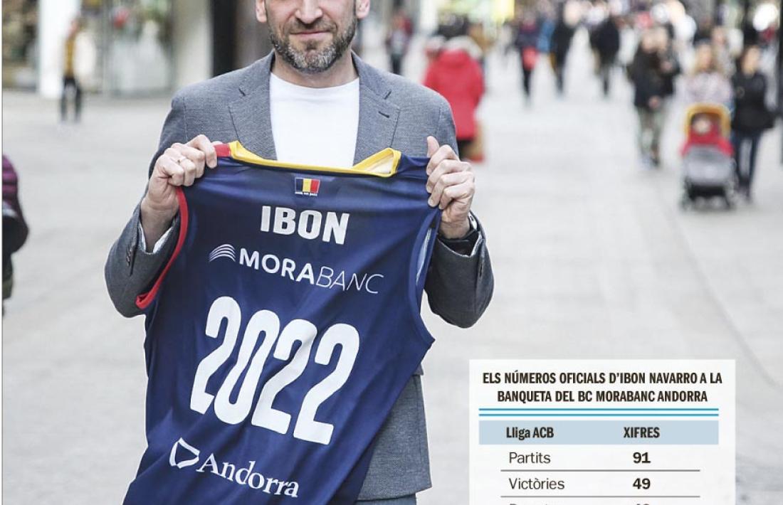  Ibon Navarro continuarà al BC MoraBanc fins al 2022 després de renovar ahir amb l’entitat presidida per Gorka Aixàs.