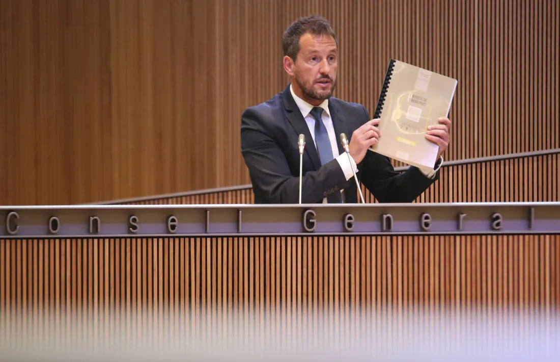 El president del grup parlamentari socialdemòcrata, Pere López, en una de les seves intervencions ahir al Consell General.
