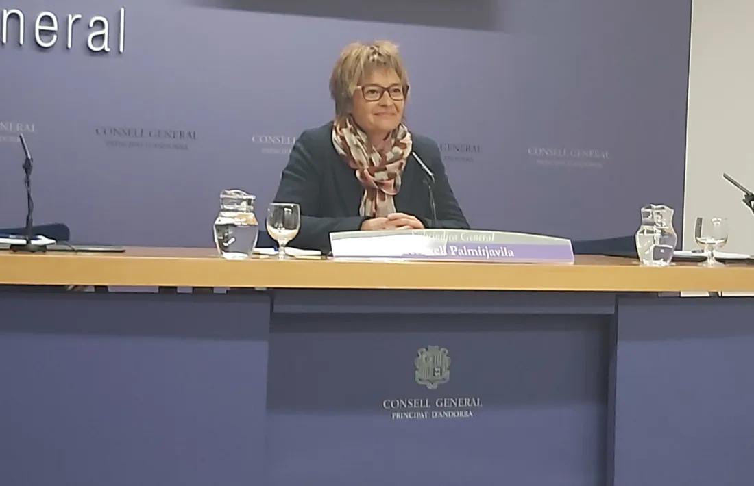 La subsíndica Meritxell Palmitjavila en la compareixença posterior a la junta de presidents d'ahir.