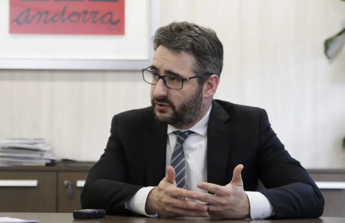 El ministre de Finances, Eric Jover, al seu despatx de l’edifici administratiu del Govern.