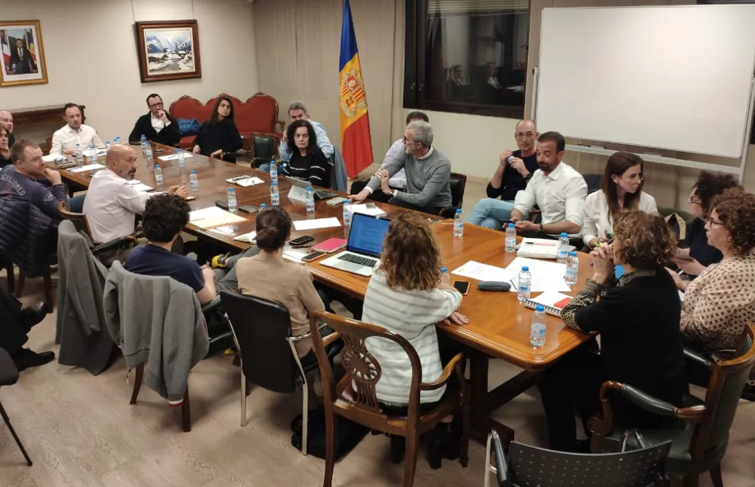 Un instant de la reunió del comitè de seguiment del coronavirus.