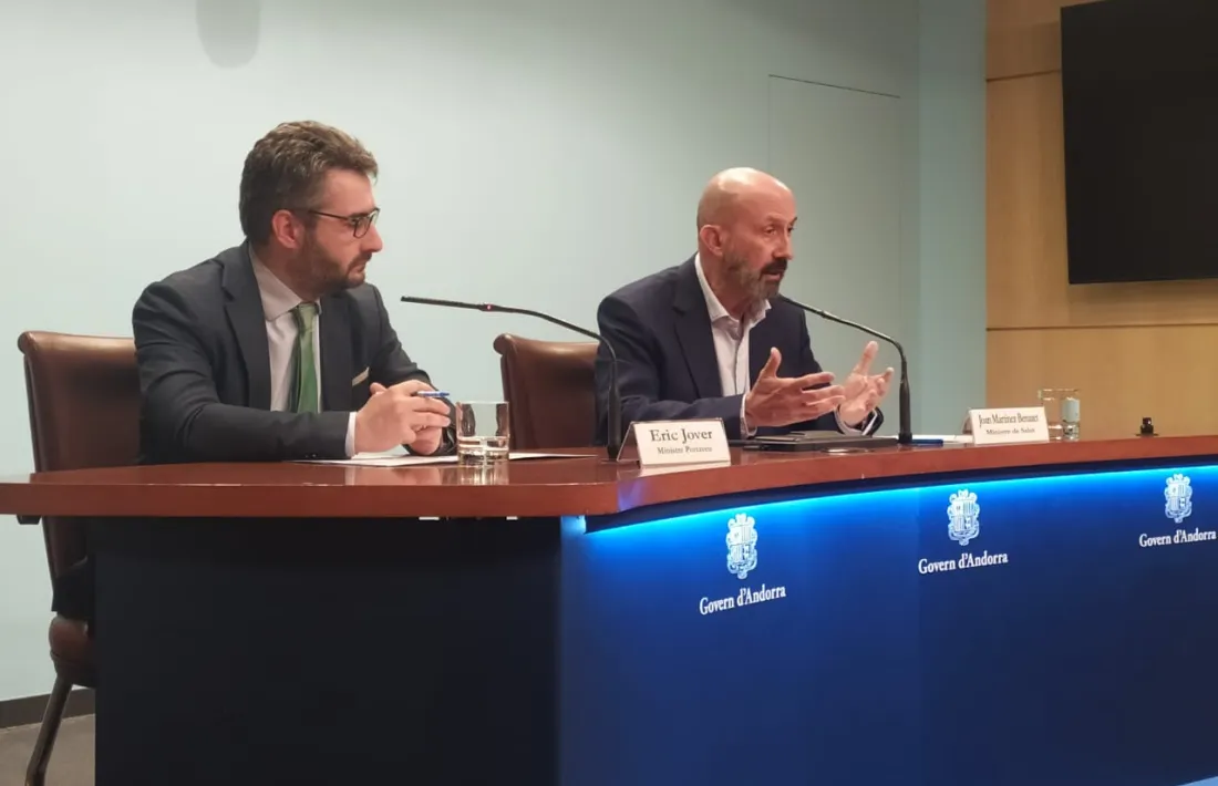 Eric Jover i Joan Martínez Benazet en la compareixença d'aquest migdia.