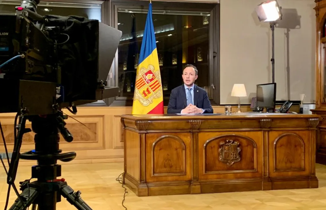 El cap de Govern, Xavier Espot, durant el seu discurs.