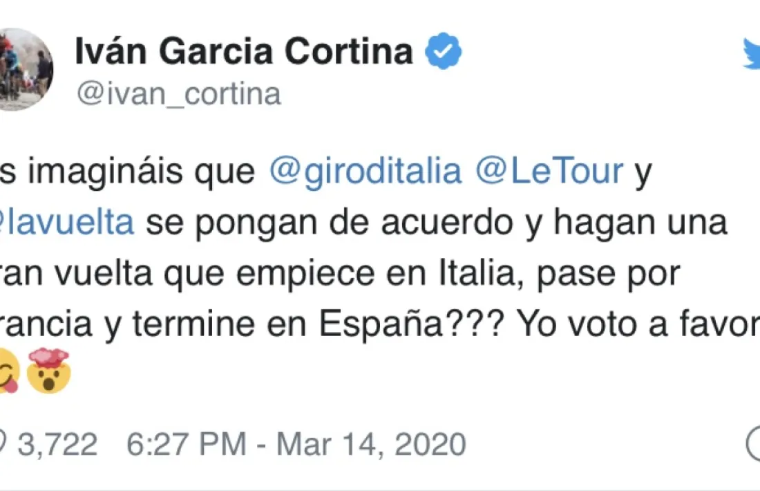 Iván García Cortina, en el seu twitter