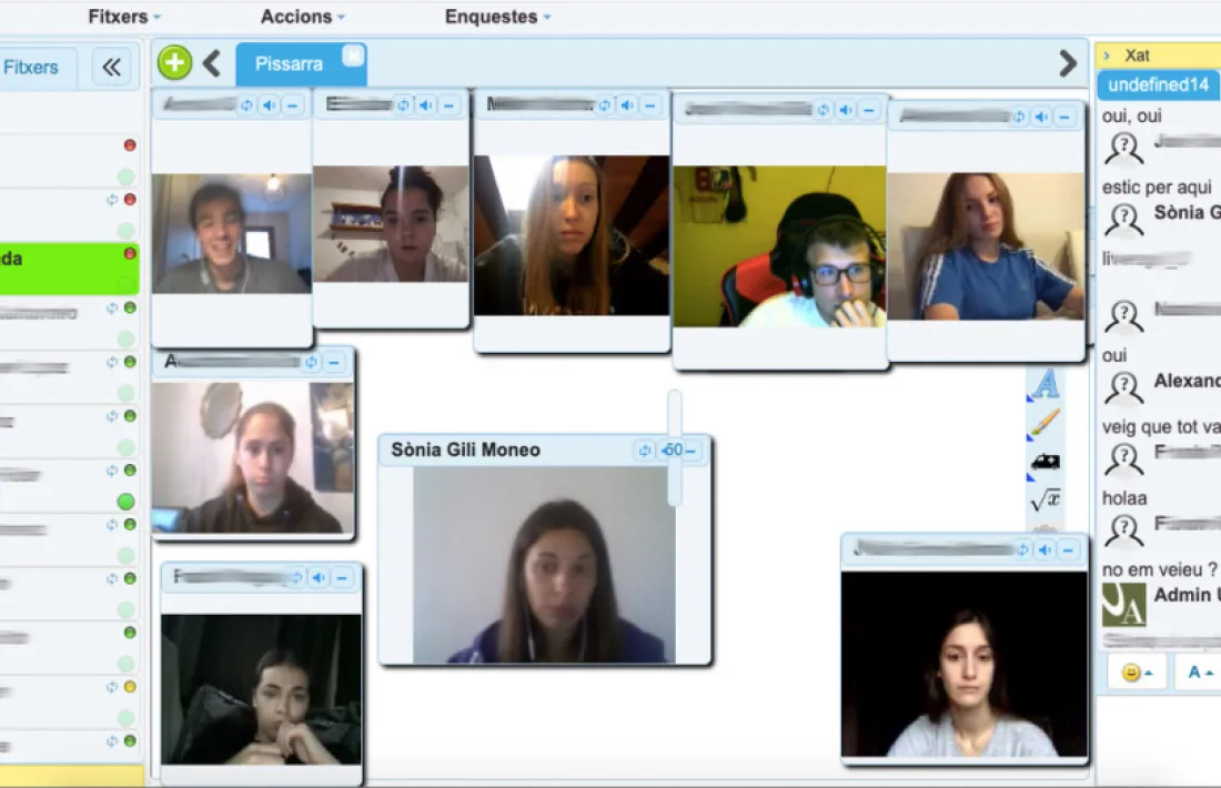 Captura de l'aula virtual del primer curs del bàtxelor en Ciències de l’educació.