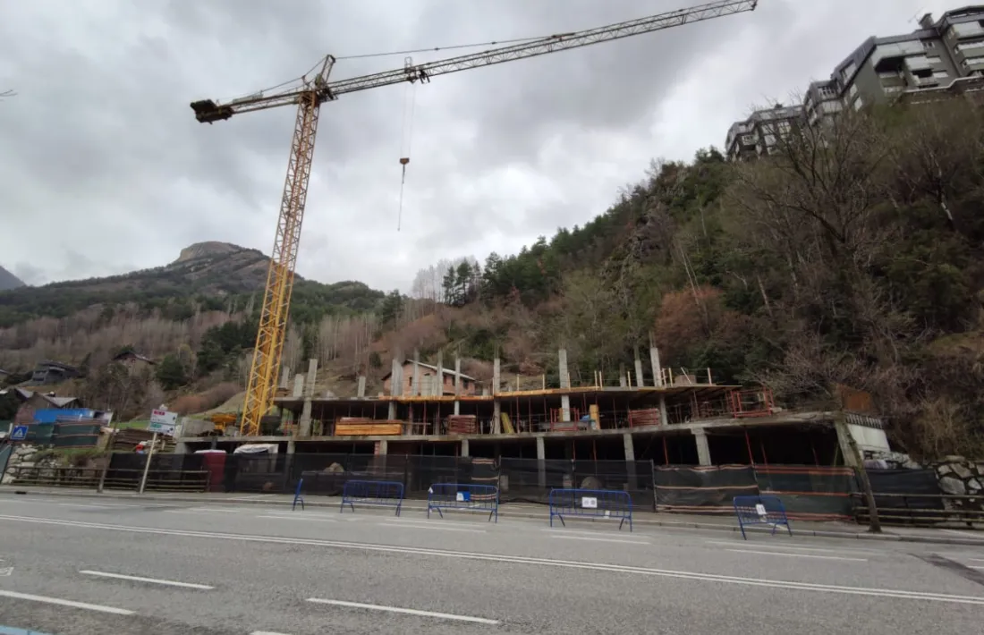 Obres aturades a la Massana, ahir.