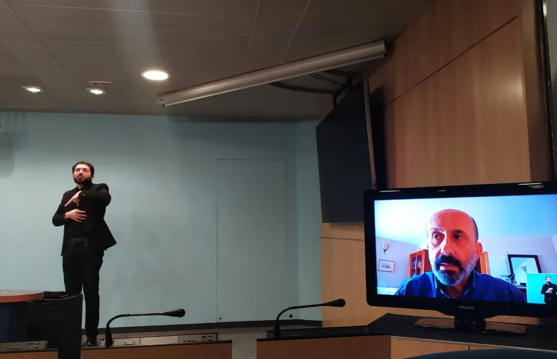 Un moment de la compareixença del titular de Salut, Joan Martínez Benazet, d'aquest migdia.