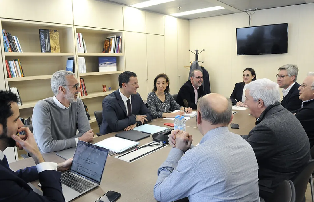 Reunió del ministre de Presidència, Economia i Empresa, Jordi Gallardo, amb la patronal i altres representants dels sectors econòmics.