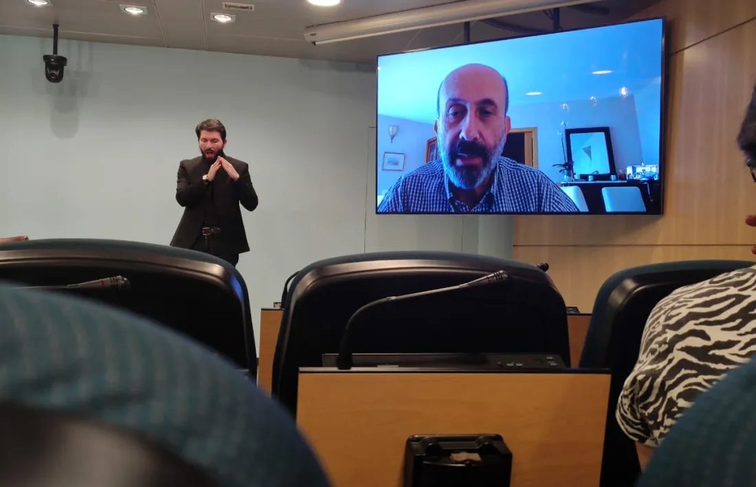 Un moment de la compareixença del titular de Salut, Joan Martínez Benazet, d'aquest migdia.