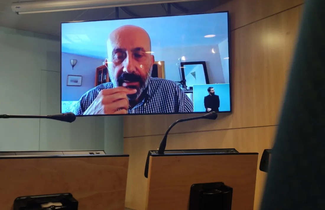 Un moment de la compareixença del titular de Salut, Joan Martínez Benazet, d'aquest migdia.