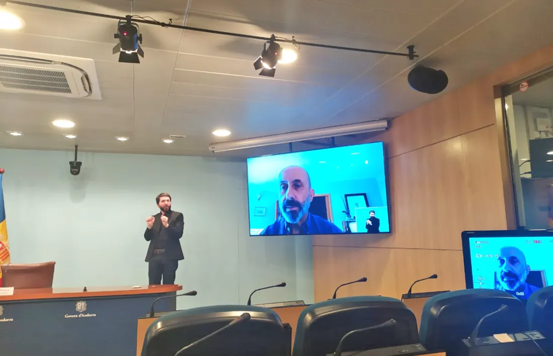 Un moment de la compareixença del titular de Salut, Joan Martínez Benazet.