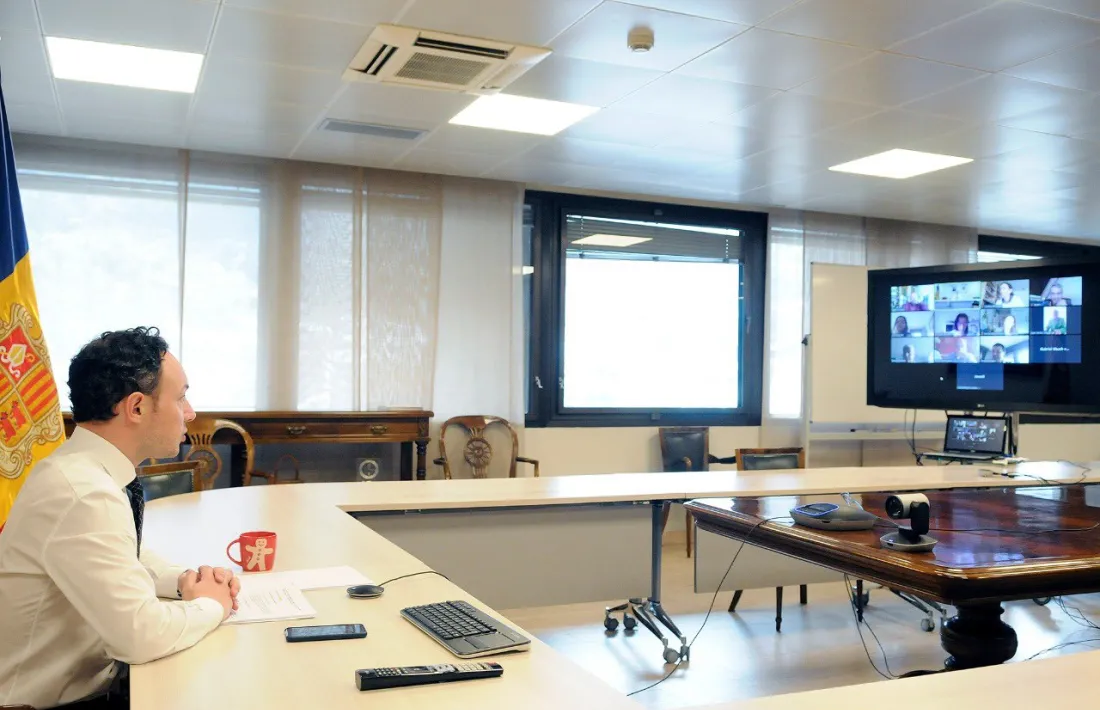 Espot durant la reunió d'aquest matí amb el Consell Econòmic i Social, aquest matí.