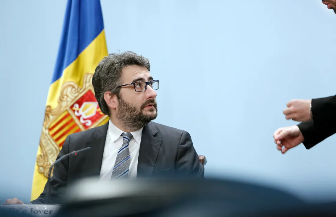 El ministre portaveu, en la compareixença d'aquest vespre a la sala de premsa de l'edifici administratiu.
